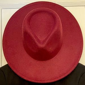 Wine Red Fedora Hat
